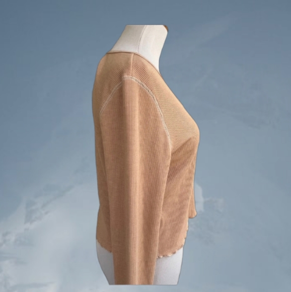 Nwt AEO Nude Mini Waffle Crop Top Sz M - Picture 2 of 3